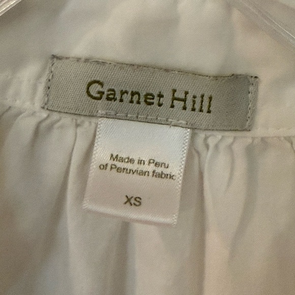 Garnet Hill 100% cotton Tunic Blouse with Pleated Front Detail XS - Picture 6 of 6